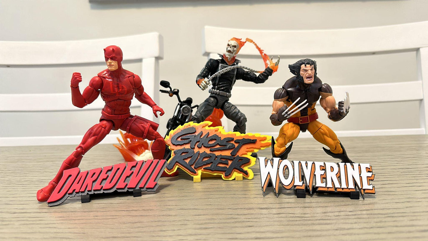 DAREDEVIL 3D Logo Display with stand. Marvel Comics, Lego, Action figures, collection display.