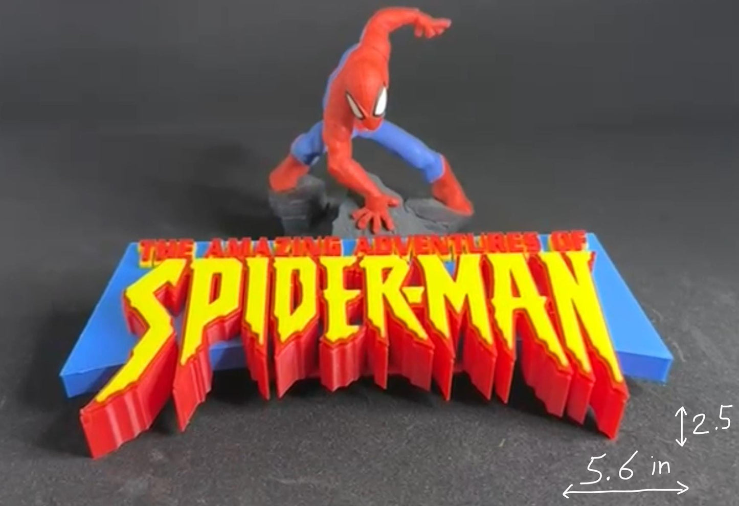 Spider-Man 3D + Magnetic Logo Amazing Adventures Display. Comes with stand and Magnetic.