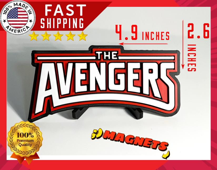 The Avengers 3D +Magnetic Logo Display for Marvel Legends Action Figures, LEGO, Funko, Comics, and More.