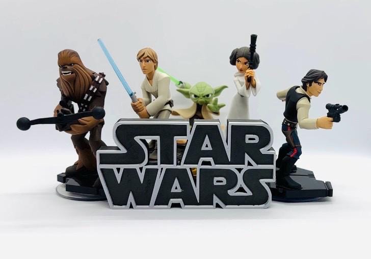 Star Wars Logo Display for Action Figures, LEGO, Funko, Comics, and More.
