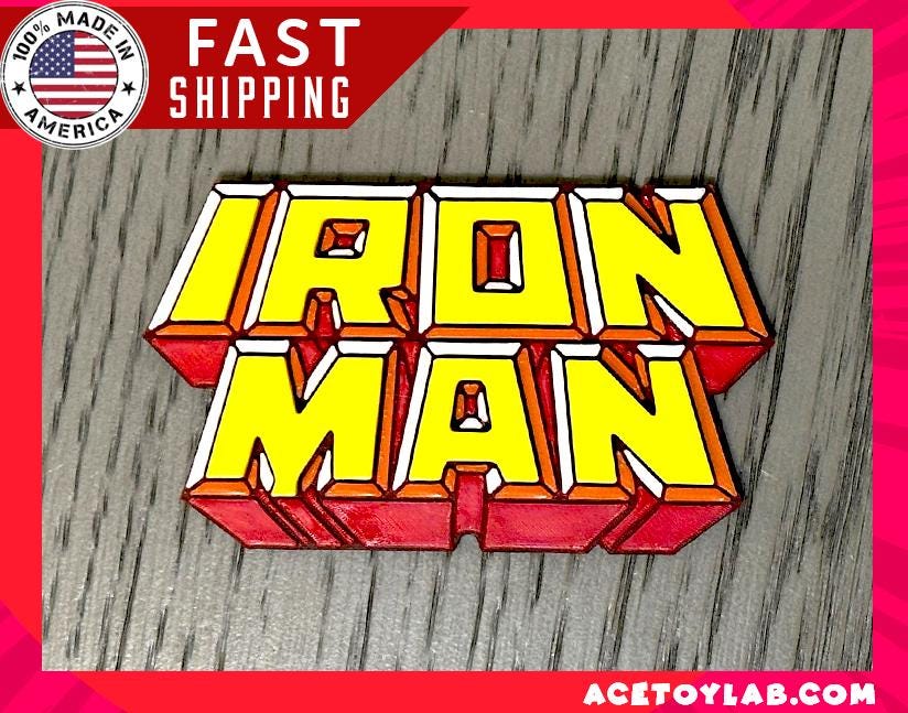 IRONMAN 3D +Magnetic Logo Display plus magnets, Comics, Lego, Action figures, Funko