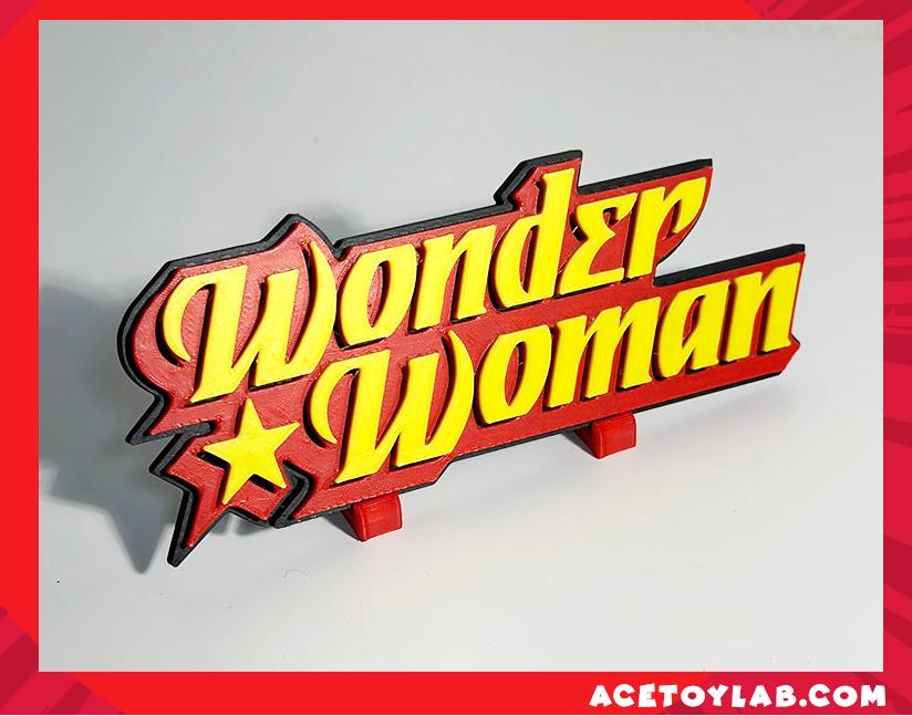 Wonder Woman 3D +Magnetic Logo Display for Marvel Legends Action Figures, LEGO, Funko, Comics, and More.