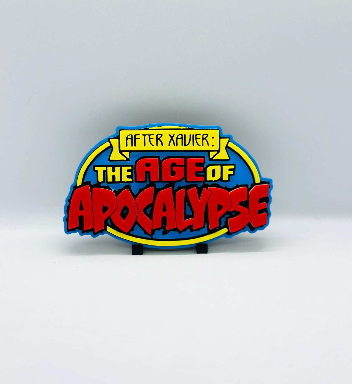 Age of Apocalypse XMEN 3D Logo Display for Marvel Legends Action Figures, LEGO, Comics, and More. +Stand