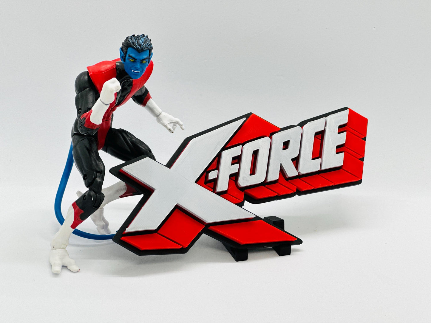 X-Force 3D + Magnetic Logo Display for Marvel Legends Action Figures 5 Inches Horizontal