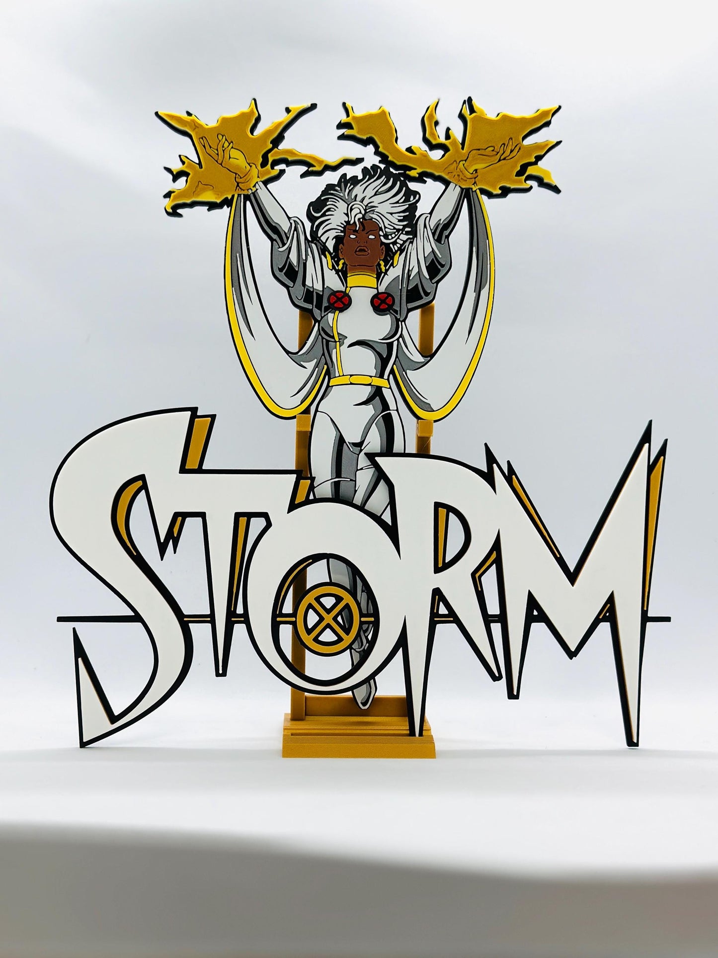 Storm X-Men 3D Logo Display for Marvel Legends Action Figures 5 or 10 inches.