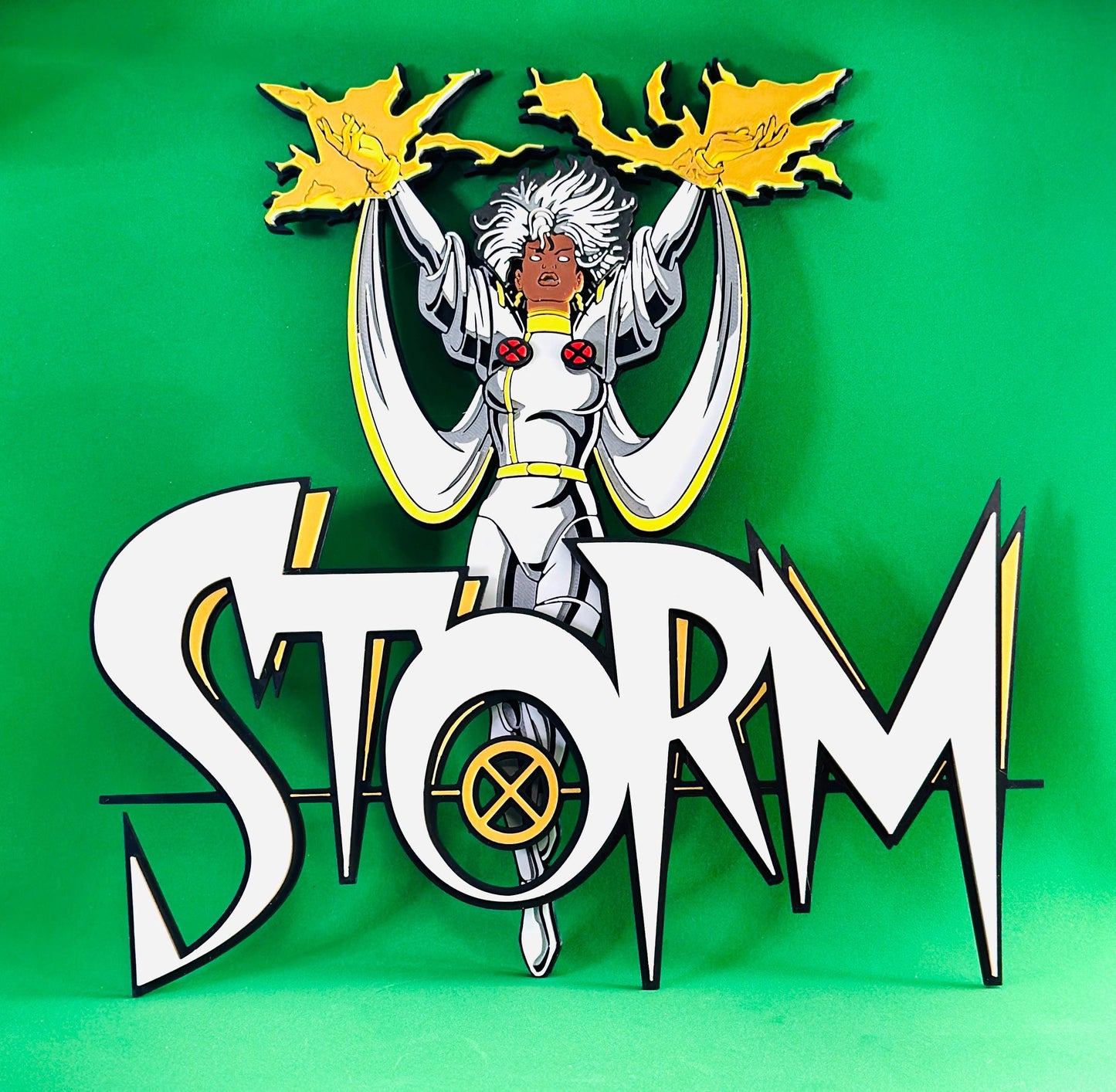 Storm X-Men 3D Logo Display for Marvel Legends Action Figures 5 or 10 inches.