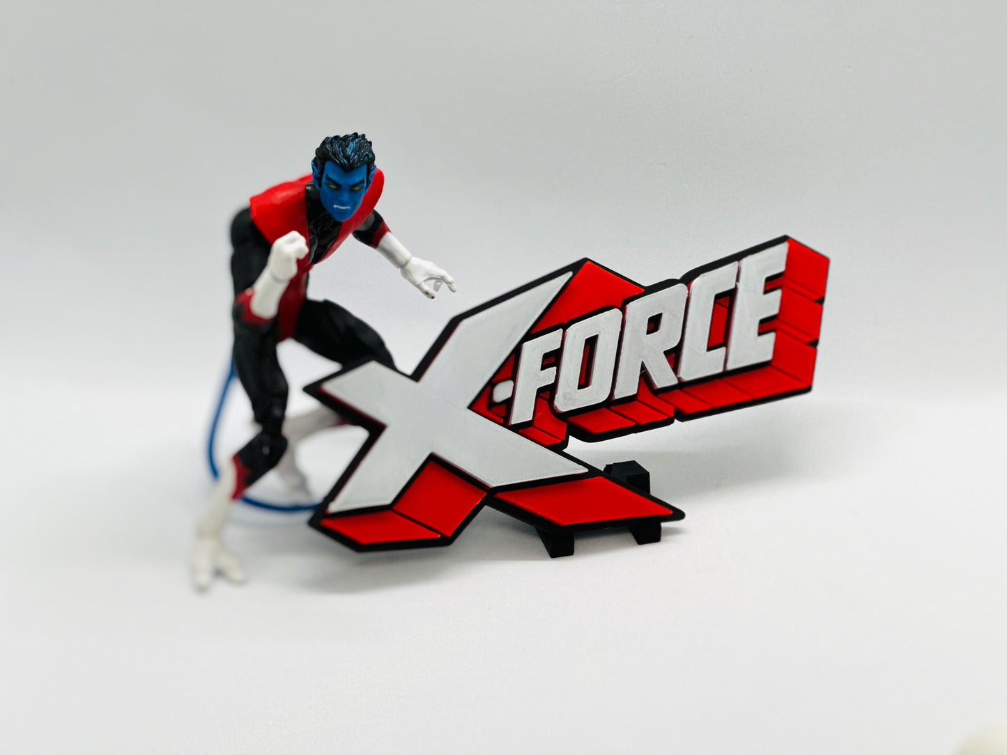 X-Force 3D + Magnetic Logo Display for Marvel Legends Action Figures 5 Inches Horizontal