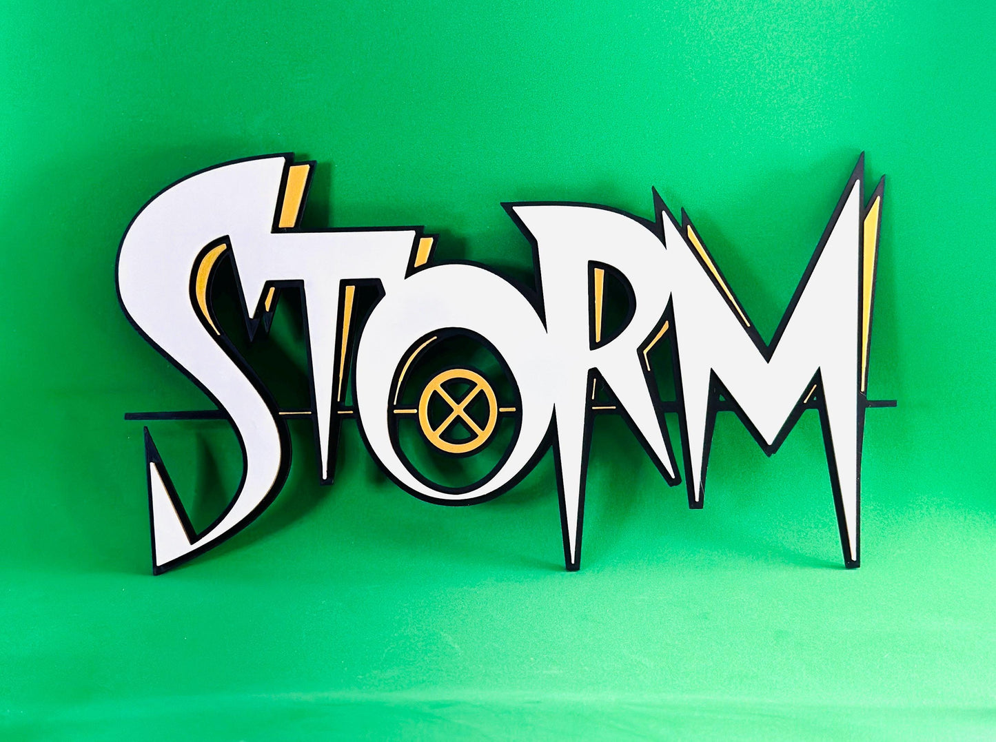 Storm X-Men 3D Logo Display for Marvel Legends Action Figures 5 or 10 inches.