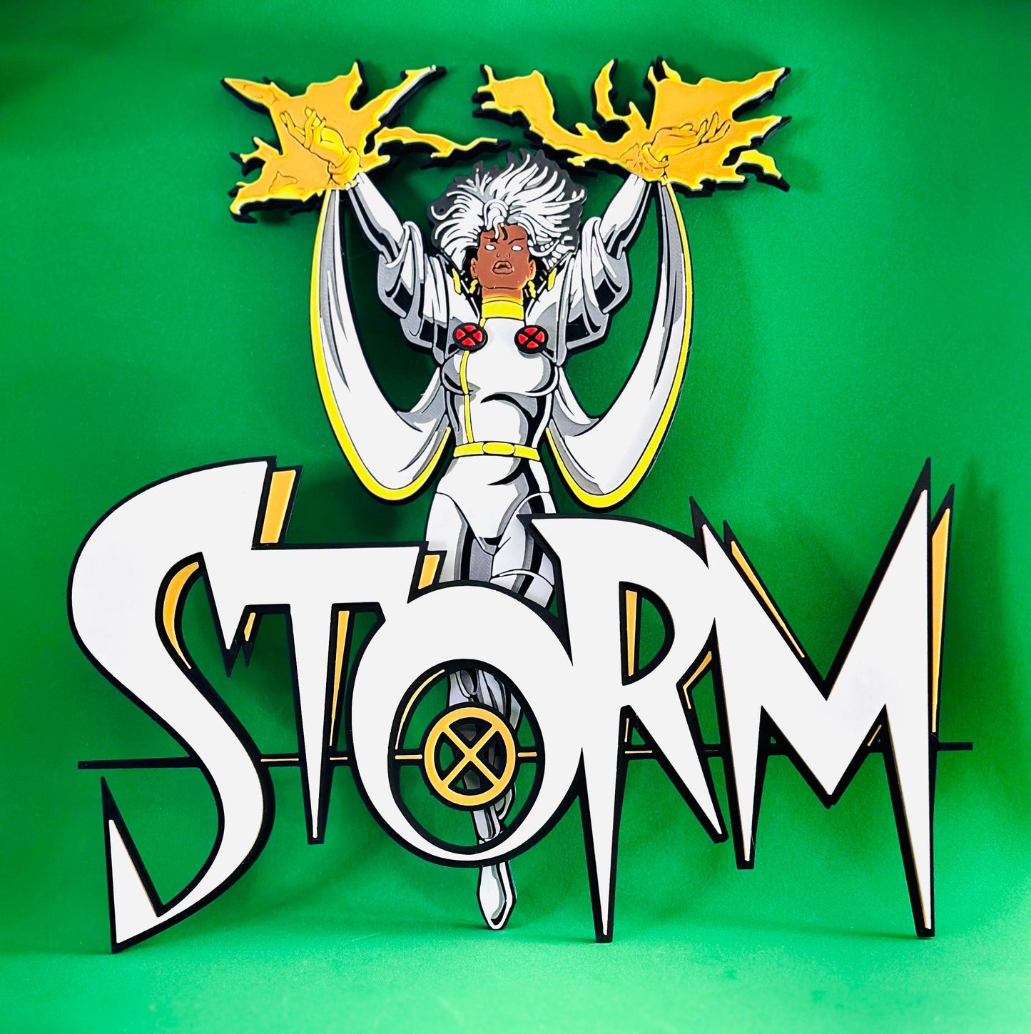 Storm X-Men 3D Logo Display for Marvel Legends Action Figures 5 or 10 inches.