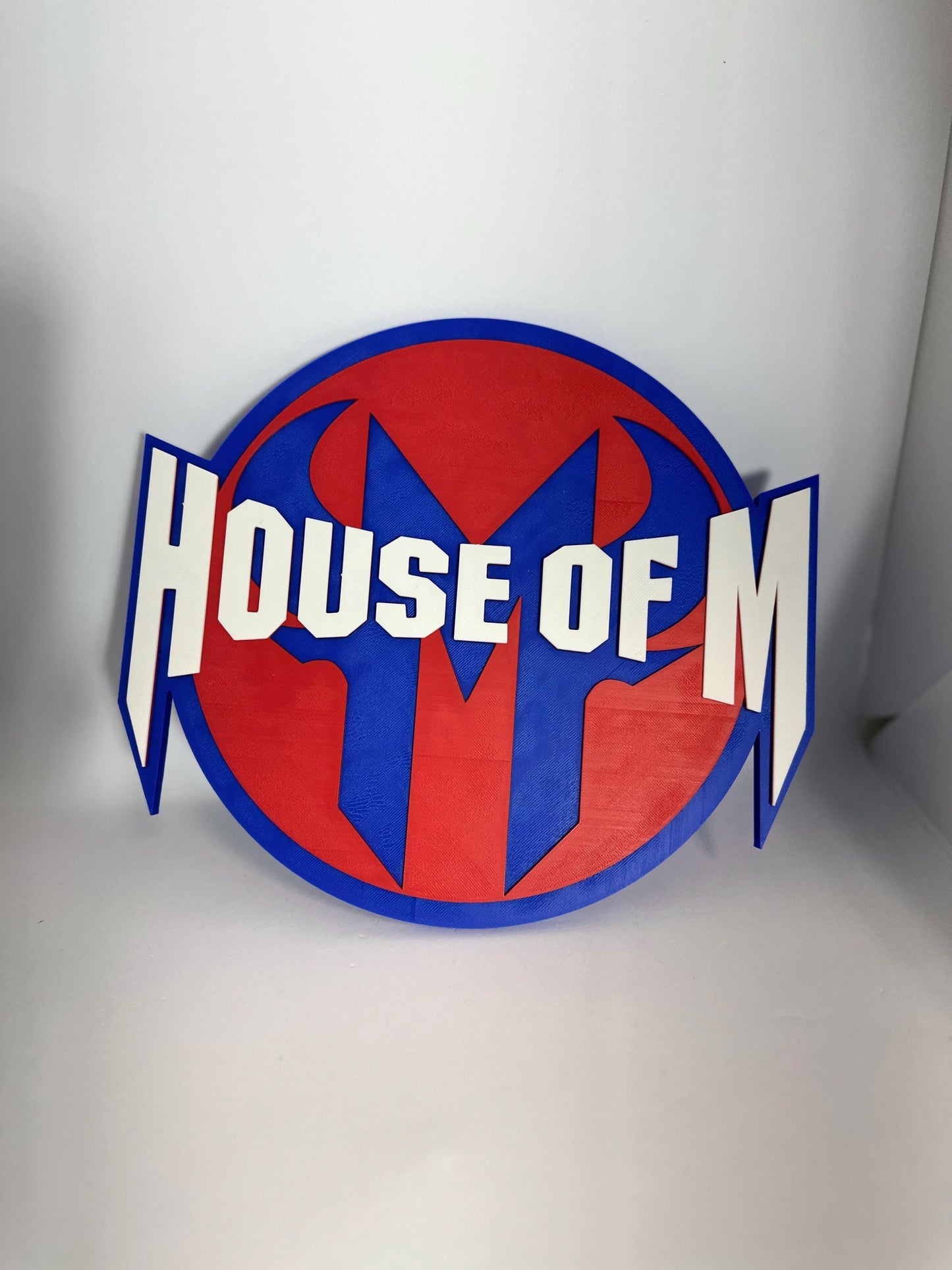 Magneto House of M 3D Logo Display with stand for Marvel Legends Action Figures, LEGO, Comics, and More.