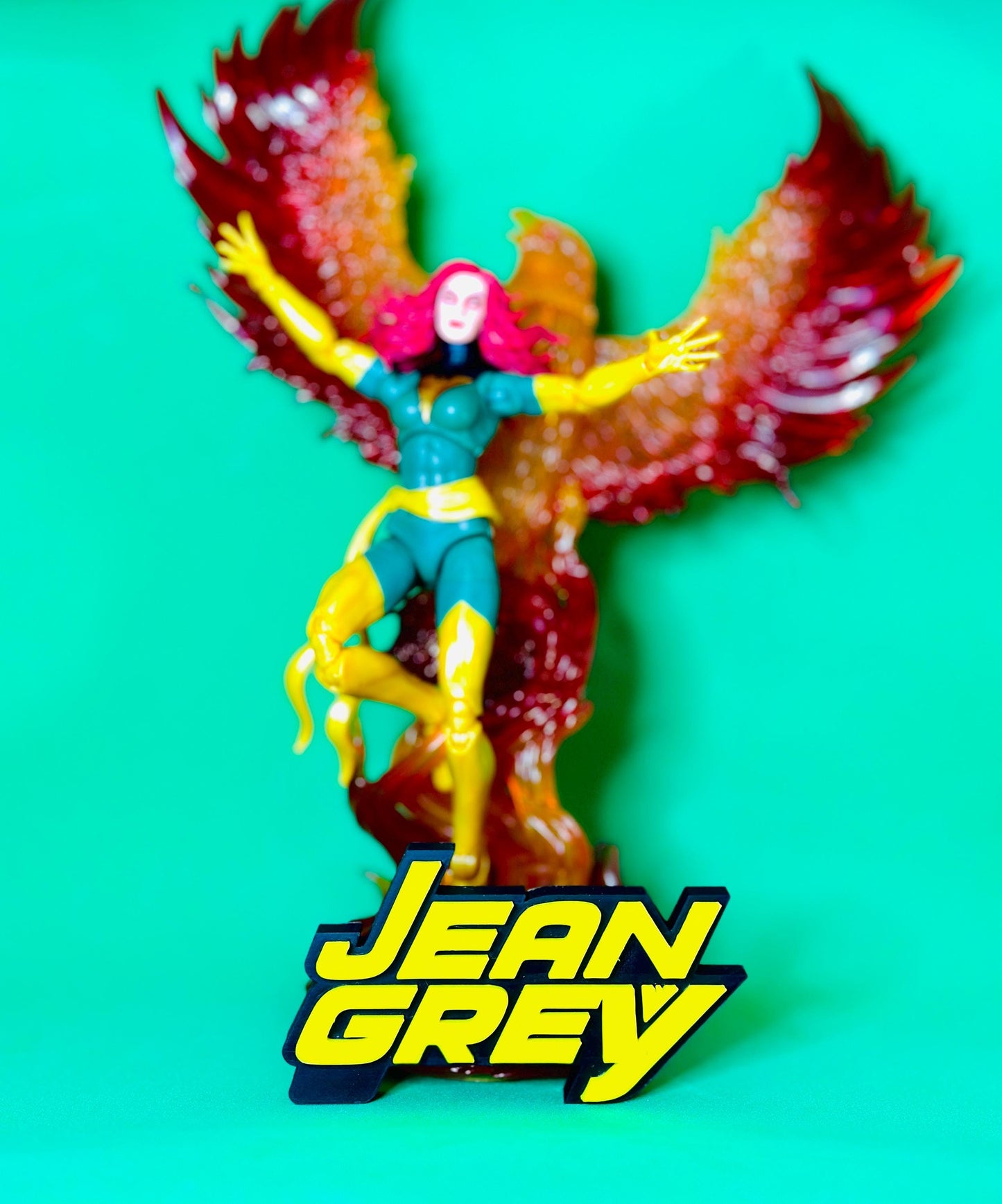 Jean Grey XMEN 3D Logo Display for Marvel Legends Action Figures, LEGO, Comics, and More. +Stand