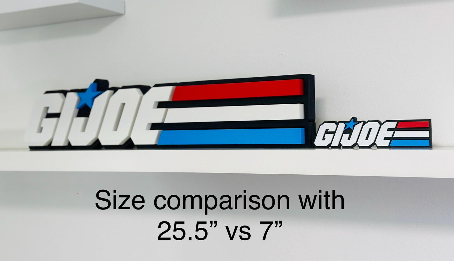 MEGA GI JOE 3D Logo Display. 25.5 x 5.5 inches