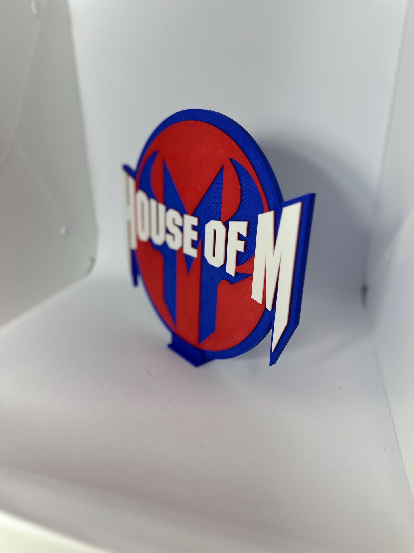 Magneto House of M 3D Logo Display with stand for Marvel Legends Action Figures, LEGO, Comics, and More.