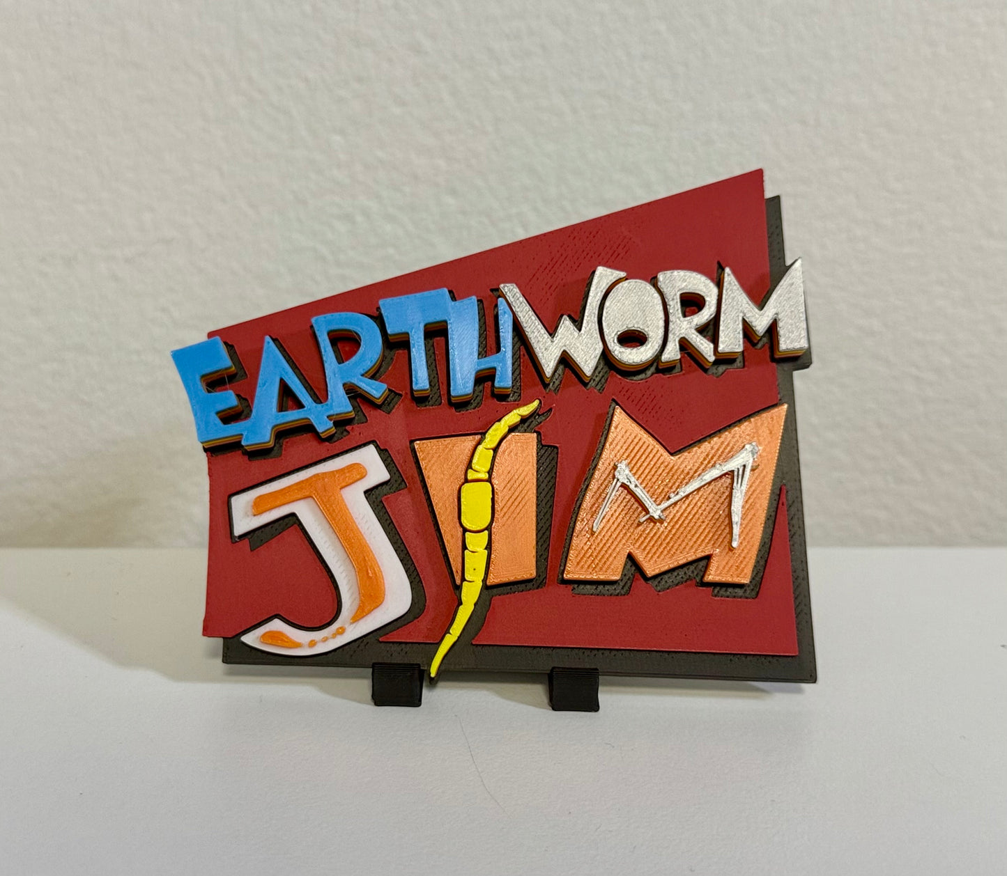 (7 logos ) the real ghostbusters + earth worm Jim + Blackstar + WF + Wildcats + stargate + Heman 3D Logo Stand