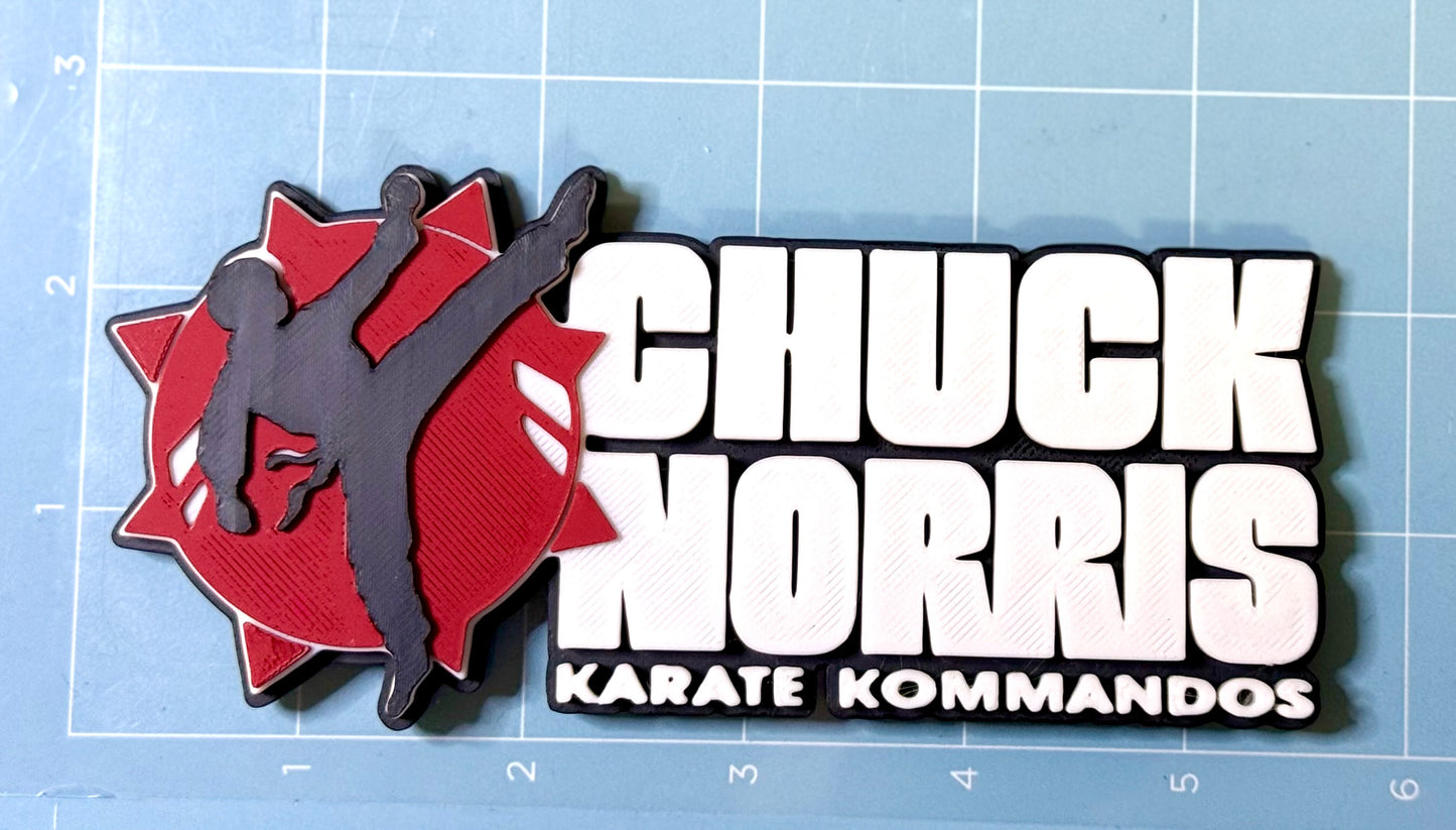 Swamp Thing + Remco + Chuck Norris magnetic 3D Logo Stand