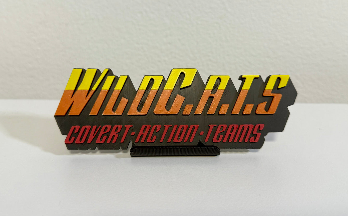 (7 logos ) the real ghostbusters + earth worm Jim + Blackstar + WF + Wildcats + stargate + Heman 3D Logo Stand