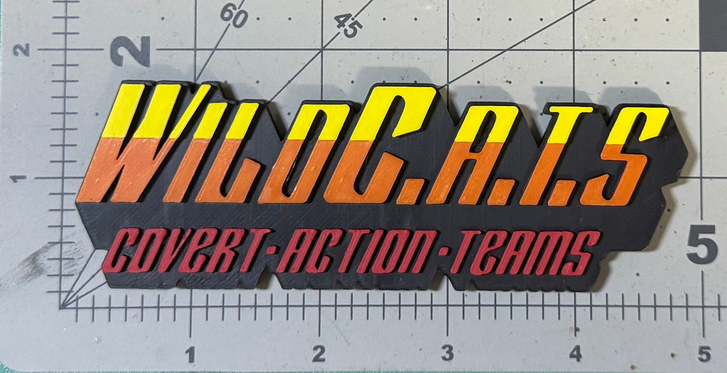 (7 logos ) the real ghostbusters + earth worm Jim + Blackstar + WF + Wildcats + stargate + Heman 3D Logo Stand