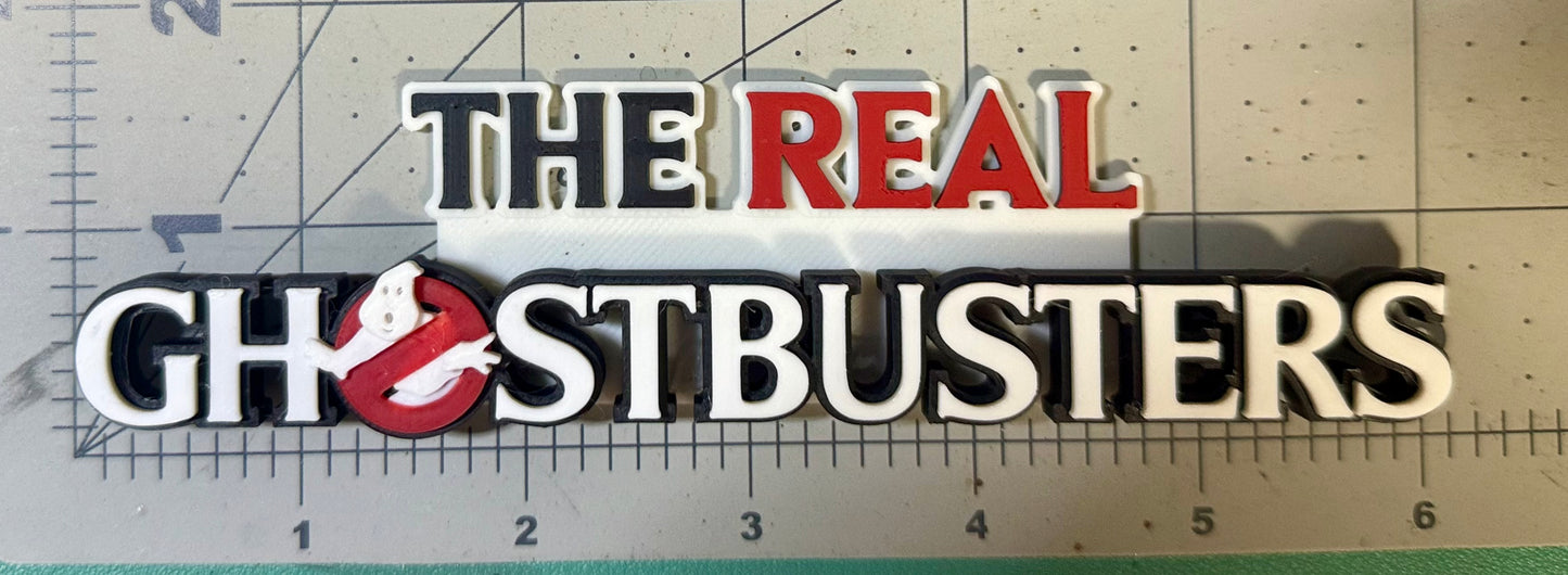 (7 logos ) the real ghostbusters + earth worm Jim + Blackstar + WF + Wildcats + stargate + Heman 3D Logo Stand