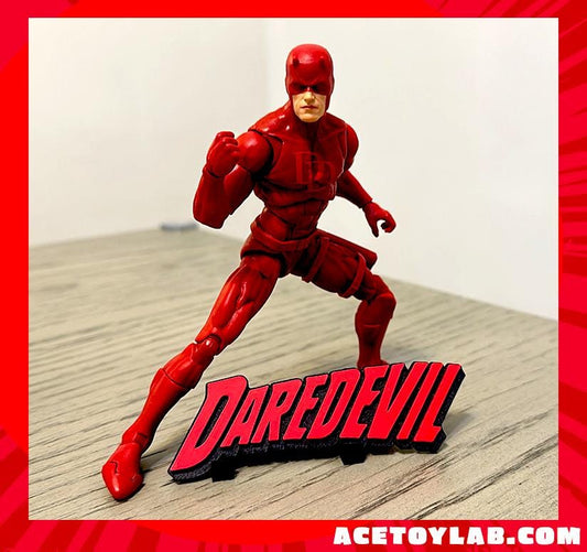 DAREDEVIL 3D Logo Display with stand. Marvel Comics, Lego, Action figures, collection display.