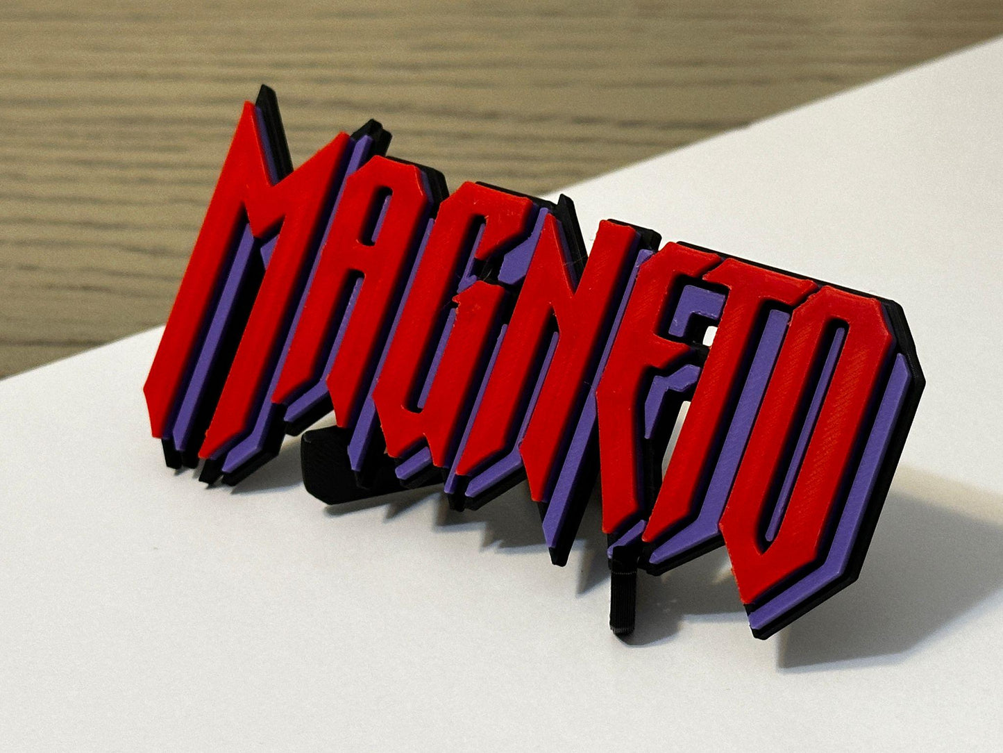 Magneto  3D +Magnetic Logo Display for Marvel Legends Action Figures, LEGO, Comics, and More.