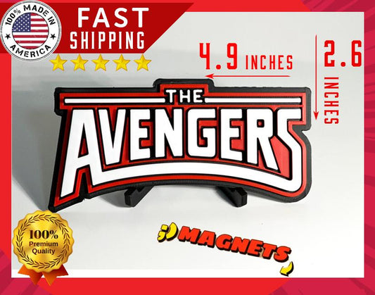 The Avengers  3D +Magnetic Logo Display for Marvel Legends Action Figures, LEGO, Funko, Comics, and More.