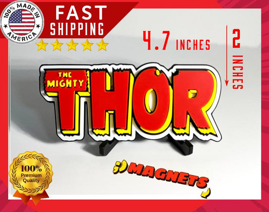 The Mighty Thor Classic  3D +Magnetic Logo Display for Marvel Legends Action Figures, LEGO, Funko, Comics, and More.