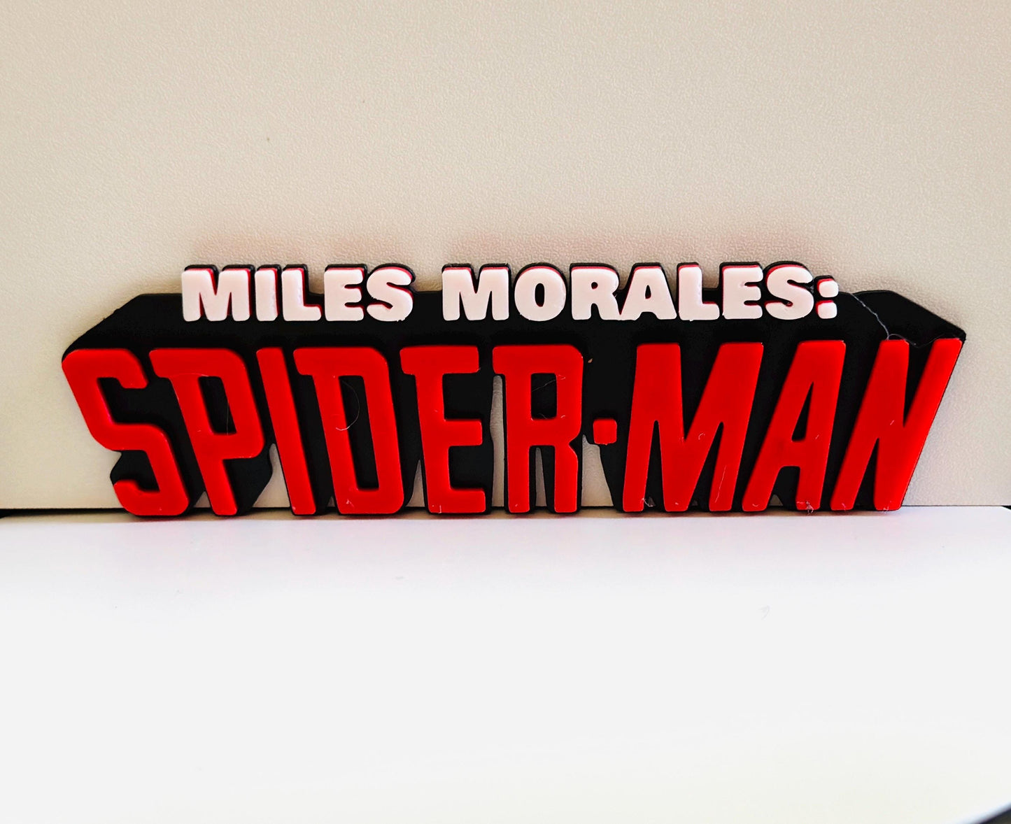 Miles Morales Spider-Man 3D Logo Display.