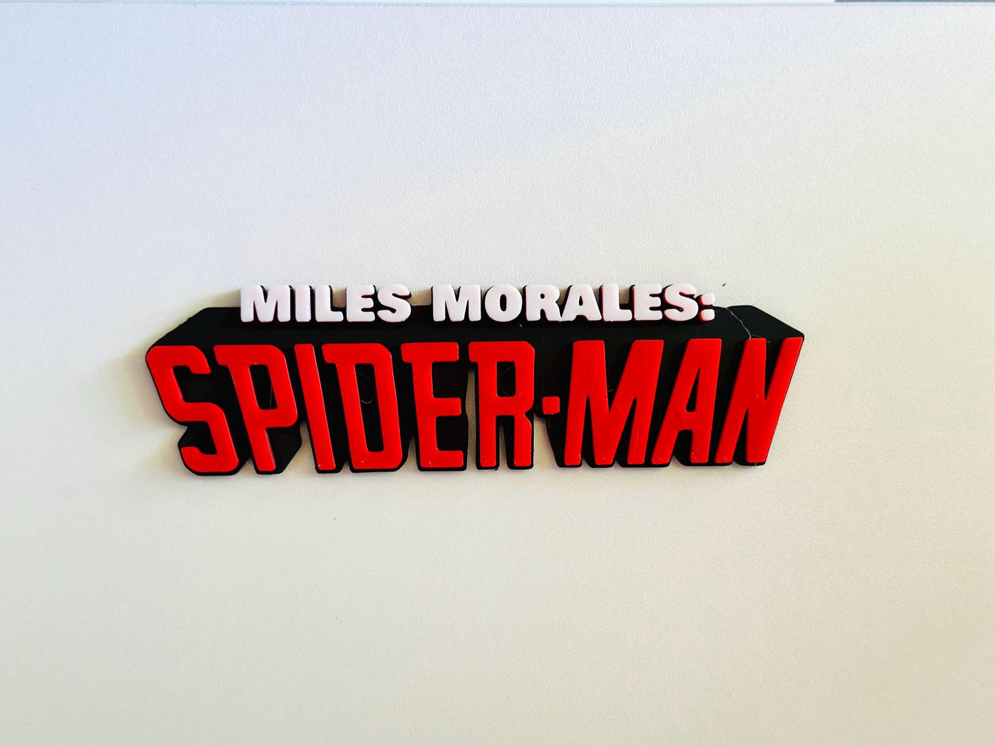 Miles Morales Spider-Man 3D Logo Display.