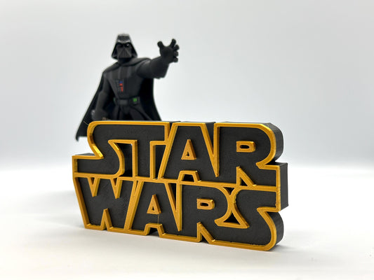 Star Wars Logo Display for Action Figures, LEGO, Funko, Comics, and More.