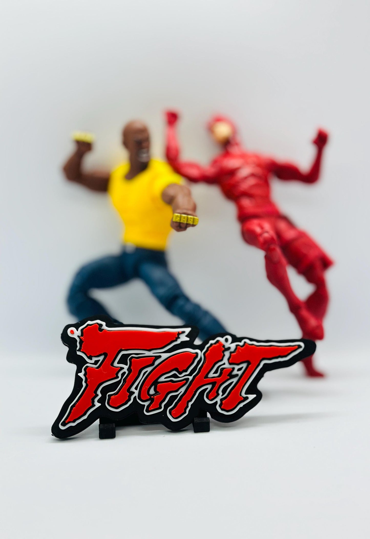 Fight  based on Street Fighter 3D Logo  Display for marvel legends, Lego, funk pop and more.