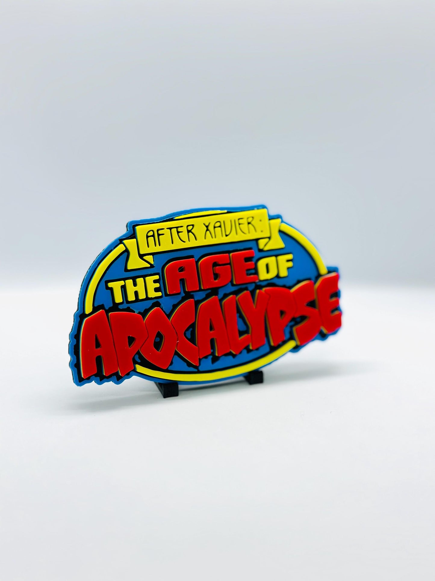 Age of Apocalypse XMEN 3D Logo Display for Marvel Legends Action Figures, LEGO, Comics, and More. +Stand