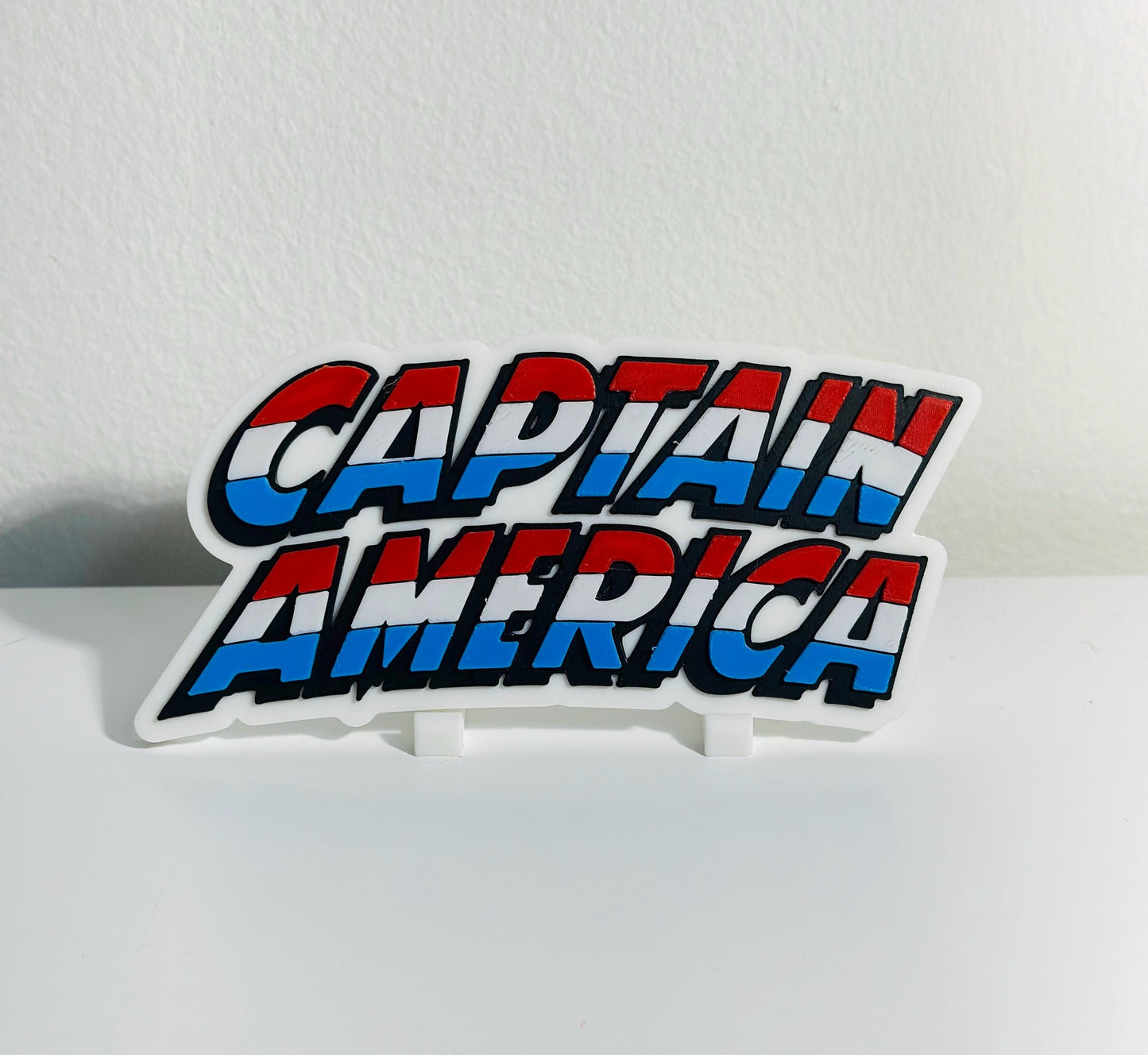Captain America  3D +Magnetic Logo Display for Marvel Legends Action Figures, LEGO, Funko, Comics, and More.