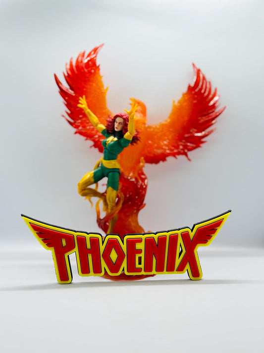 Phoenix XMEN 3D Logo Display for Marvel Legends Action Figures, LEGO, Comics, and More. +Stand