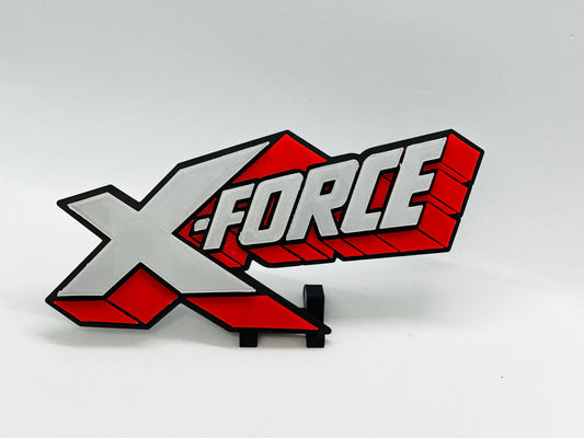X-Force 3D + Magnetic Logo Display for Marvel Legends Action Figures 5 Inches Horizontal