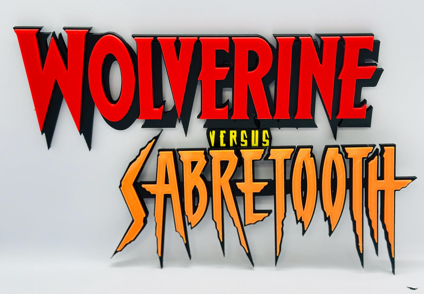 Wolverine versus Sabretooth 3D Logo  Display  Sign Board Logo. 10 inches wide!