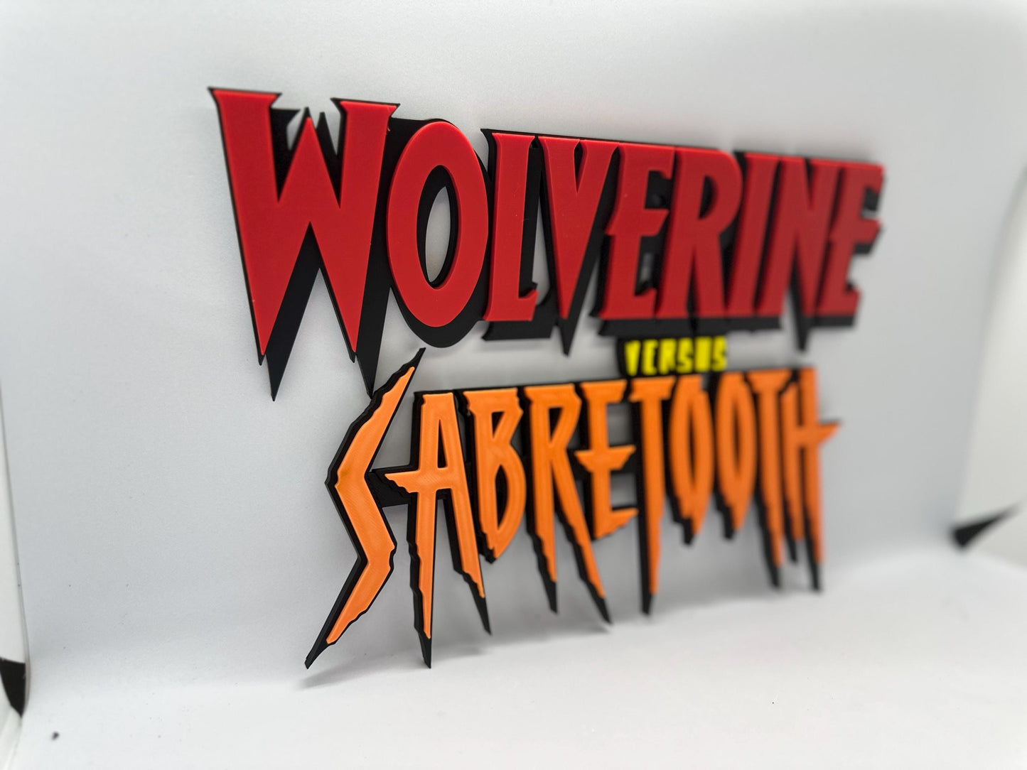 Wolverine versus Sabretooth 3D Logo  Display  Sign Board Logo. 10 inches wide!