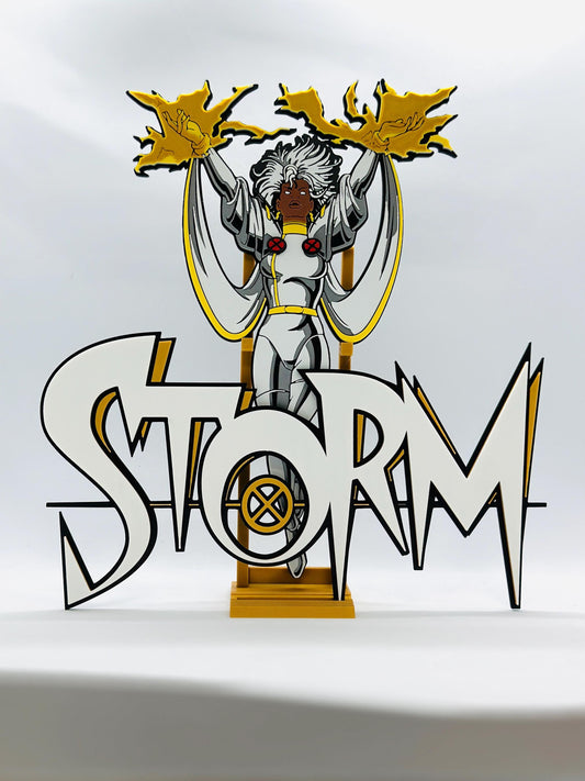 Storm  X-Men  3D Logo Display for Marvel Legends Action Figures 5 or 10 inches.