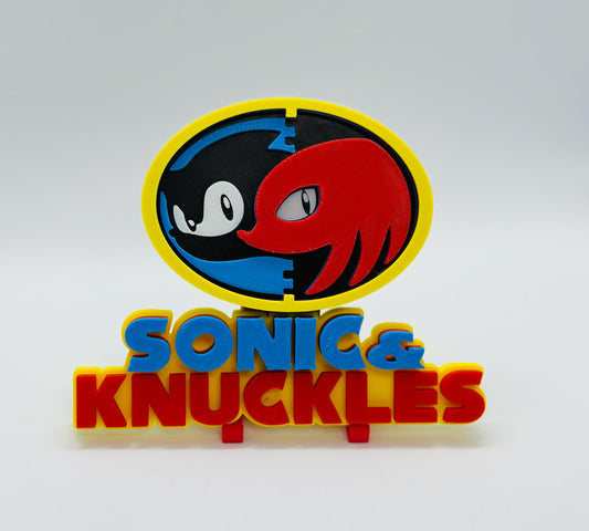 Sonic&knuckles video game  3D Logo  for  TOYS Action Figures, pop funkos, Comics, and collectibles.