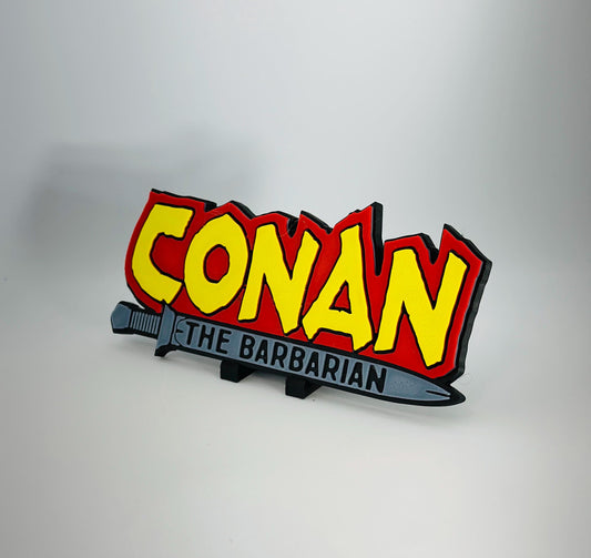 Conan 3D Logo Display for Marvel comics or  Action Figures. - 5.5 x 2.5 inches