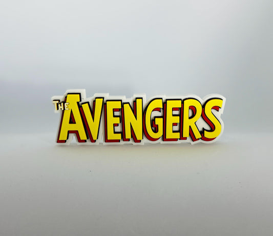 The Avengers  classic  Logo Display for Marvel Legends Action Figures, LEGO, Funko, Comics, and More.