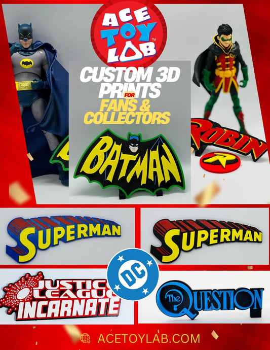 Custom 3D DC Logos for McFarlane Toys,  Comics,  Action Figures, LEGO and More.