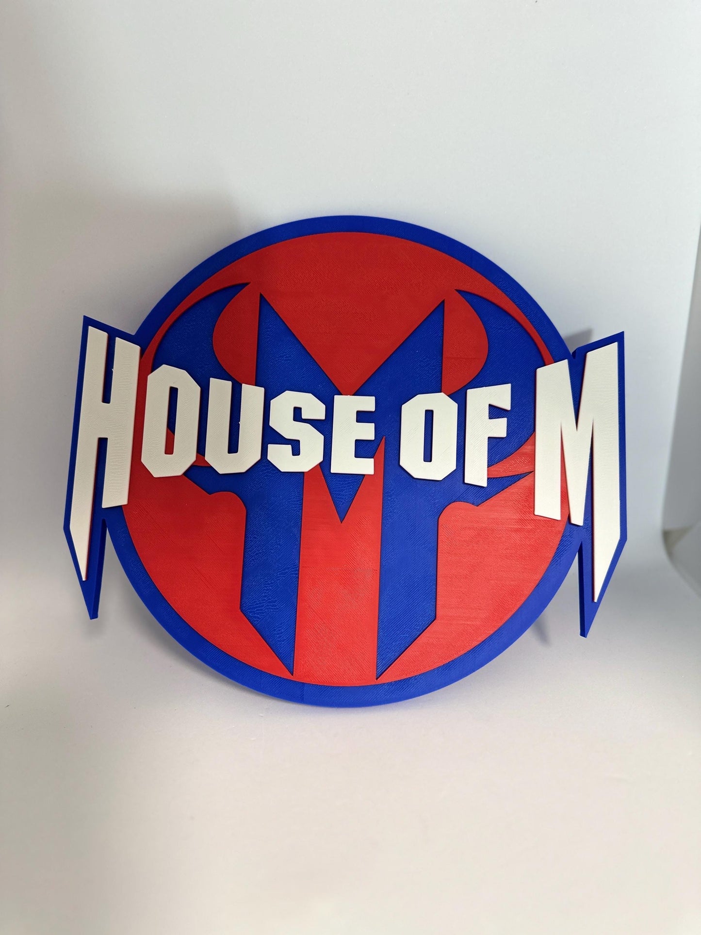 Magneto  House of M 3D Logo Display with stand for Marvel Legends Action Figures, LEGO, Comics, and More.