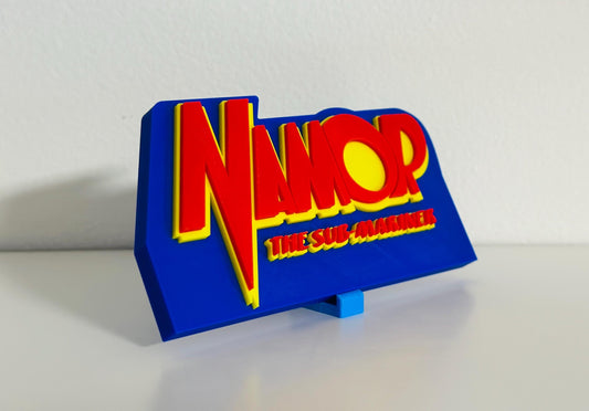 Namor 3D  Logo Display for Marvel Legends Action Figures, LEGO, Comics, and More.